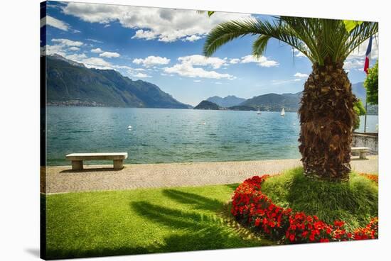 Lake View From Menaggio-George Oze-Stretched Canvas