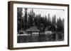 Lake View of Big Springs and Docks - Lake Almanor, CA-Lantern Press-Framed Art Print