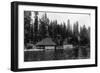 Lake View of Big Springs and Docks - Lake Almanor, CA-Lantern Press-Framed Art Print