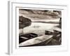 LAKE W BOATS-null-Framed Art Print