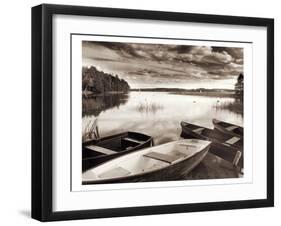 LAKE W BOATS-null-Framed Art Print