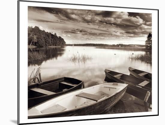 LAKE W BOATS-null-Mounted Art Print