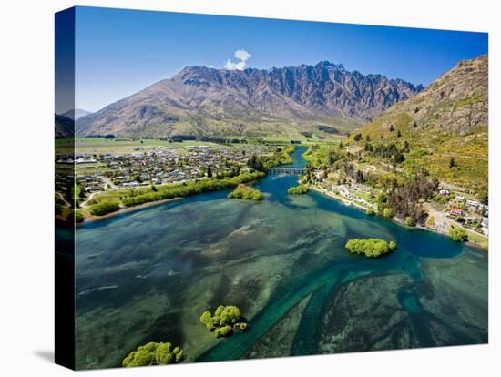 Lake Wakatipu, Kawarau River, and The Remarkables, Queenstown, South Island, New Zealand-David Wall-Stretched Canvas