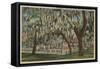 Lake Wales, FL - Outdoor View of Shuffleboard Court-Lantern Press-Framed Stretched Canvas