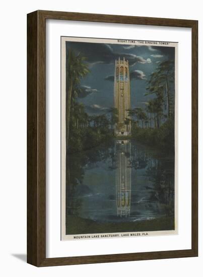 Lake Wales, FL - View of Mt. Lake & Singing Tower-Lantern Press-Framed Art Print