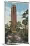 Lake Wales, FL - View of Singing Tower & Flamingos-Lantern Press-Mounted Art Print