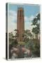 Lake Wales, FL - View of Singing Tower & Flamingos-Lantern Press-Stretched Canvas