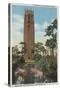 Lake Wales, FL - View of Singing Tower & Flamingos-Lantern Press-Stretched Canvas