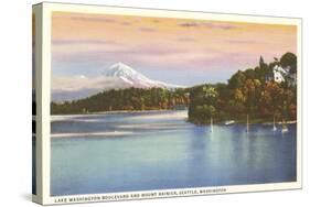 Lake Washington Boulevard and Mt. Rainier, Washington-null-Stretched Canvas