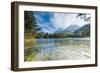 Lake Weissensee surrounded by woods with the Alps in the background, Biberwier, Carinthia, Tyrol, A-Roberto Moiola-Framed Photographic Print