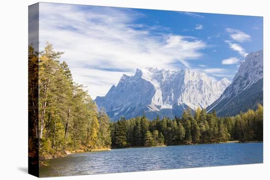 Lake Weissensee surrounded by woods with the Alps in the background, Biberwier, Carinthia, Tyrol, A-Roberto Moiola-Stretched Canvas