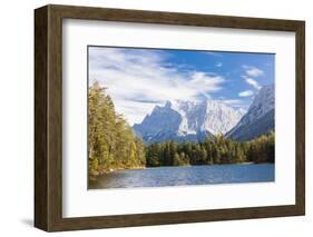 Lake Weissensee surrounded by woods with the Alps in the background, Biberwier, Carinthia, Tyrol, A-Roberto Moiola-Framed Photographic Print