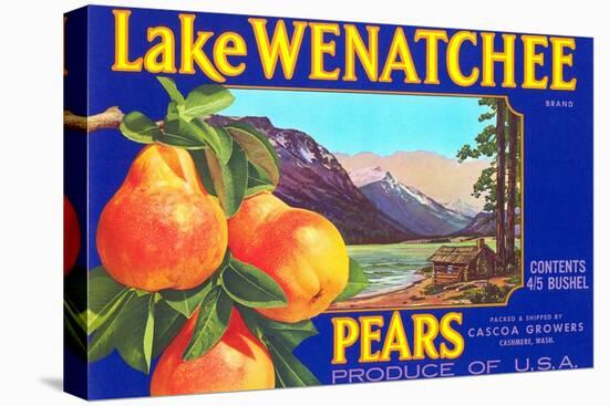 Lake Wenatchee Pear Label-null-Stretched Canvas