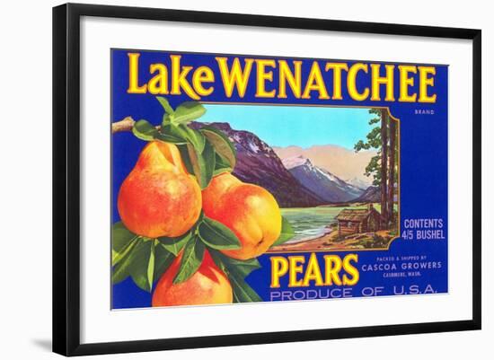 Lake Wenatchee Pear Label-null-Framed Art Print