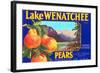 Lake Wenatchee Pear Label-null-Framed Art Print