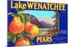 Lake Wenatchee Pear Label-null-Mounted Art Print