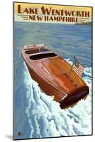 Lake Wentworth, New Hampshire - Wooden Boat-Lantern Press-Mounted Art Print