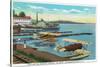 Lake Winnepesaukee, New Hampshire - Seaplanes at the Weirs-Lantern Press-Stretched Canvas
