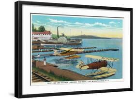 Lake Winnepesaukee, New Hampshire - Seaplanes at the Weirs-Lantern Press-Framed Art Print