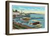 Lake Winnepesaukee, New Hampshire - Seaplanes at the Weirs-Lantern Press-Framed Art Print