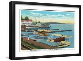 Lake Winnepesaukee, New Hampshire - Seaplanes at the Weirs-Lantern Press-Framed Art Print