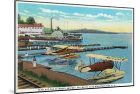 Lake Winnepesaukee, New Hampshire - Seaplanes at the Weirs-Lantern Press-Mounted Art Print