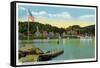 Lake Winnipesaukee, Maine - Interlaken Park View of the Weirs-Lantern Press-Framed Stretched Canvas