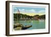 Lake Winnipesaukee, Maine - Interlaken Park View of the Weirs-Lantern Press-Framed Art Print