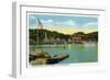 Lake Winnipesaukee, Maine - Interlaken Park View of the Weirs-Lantern Press-Framed Art Print