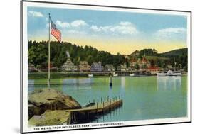 Lake Winnipesaukee, Maine - Interlaken Park View of the Weirs-Lantern Press-Mounted Art Print