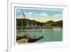 Lake Winnipesaukee, Maine - Interlaken Park View of the Weirs-Lantern Press-Framed Art Print