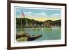 Lake Winnipesaukee, Maine - Interlaken Park View of the Weirs-Lantern Press-Framed Art Print