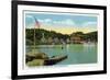 Lake Winnipesaukee, Maine - Interlaken Park View of the Weirs-Lantern Press-Framed Art Print