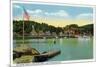 Lake Winnipesaukee, Maine - Interlaken Park View of the Weirs-Lantern Press-Mounted Art Print