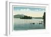 Lake Winnipesaukee, Maine - Lake View of the Belknap Mountains-Lantern Press-Framed Art Print