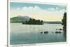 Lake Winnipesaukee, Maine - Lake View of the Belknap Mountains-Lantern Press-Stretched Canvas