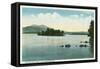 Lake Winnipesaukee, Maine - Lake View of the Belknap Mountains-Lantern Press-Framed Stretched Canvas