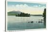 Lake Winnipesaukee, Maine - Lake View of the Belknap Mountains-Lantern Press-Stretched Canvas