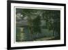 Lake Winnipesaukee, Maine - Moonlit Scene on the Lake-Lantern Press-Framed Premium Giclee Print