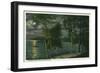 Lake Winnipesaukee, Maine - Moonlit Scene on the Lake-Lantern Press-Framed Art Print