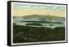 Lake Winnipesaukee, Maine - Mt. Major Aerial View of Rattlesnake Island, Lake-Lantern Press-Framed Stretched Canvas