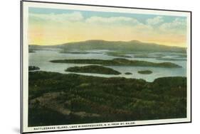 Lake Winnipesaukee, Maine - Mt. Major Aerial View of Rattlesnake Island, Lake-Lantern Press-Mounted Art Print