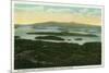 Lake Winnipesaukee, Maine - Mt. Major Aerial View of Rattlesnake Island, Lake-Lantern Press-Mounted Premium Giclee Print