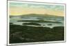 Lake Winnipesaukee, Maine - Mt. Major Aerial View of Rattlesnake Island, Lake-Lantern Press-Mounted Art Print