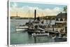 Lake Winnipesaukee, Maine - Mt. Washington, Gov. Endicott Steamers Docked-Lantern Press-Stretched Canvas