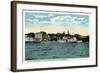 Lake Winnipesaukee, Maine - Mt. Washington Steamer at Wolfeboro Wharf-Lantern Press-Framed Art Print