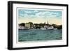 Lake Winnipesaukee, Maine - Mt. Washington Steamer at Wolfeboro Wharf-Lantern Press-Framed Art Print