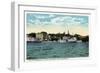 Lake Winnipesaukee, Maine - Mt. Washington Steamer at Wolfeboro Wharf-Lantern Press-Framed Art Print