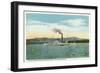 Lake Winnipesaukee, Maine - Mt. Washington Steamer, Ossipee Range View-Lantern Press-Framed Art Print