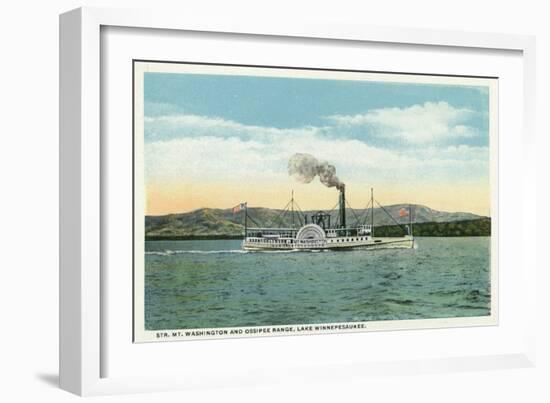 Lake Winnipesaukee, Maine - Mt. Washington Steamer, Ossipee Range View-Lantern Press-Framed Art Print